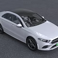 White Mercedes-Benz Electric Sedan With Modern Sleek Body LED Headlights And Front Logo