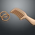 Golden Daily Life Essentials Smooth Comb And Shiny Hair Rings Design