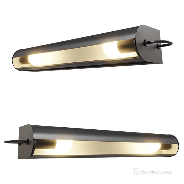 Modern Sleek Long Strip Wall Lights With Metal Frame And Illuminating Design 3d model 