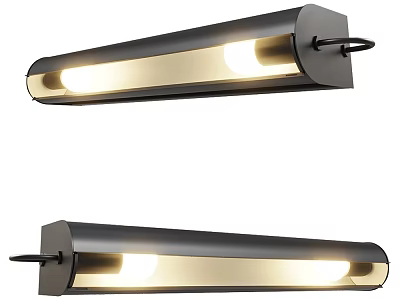 Modern Sleek Long Strip Wall Lights With Metal Frame And Illuminating Design 3d model