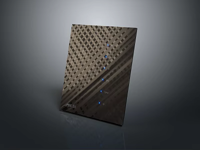 ASUS Wireless Router With Modern Perforated Design And Blue LED Indicators 3d model