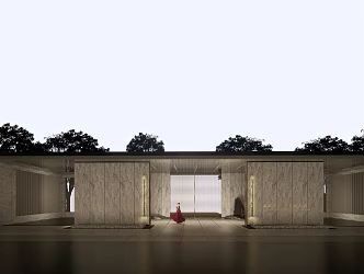 Modern Gate Elegant Art Demonstration Area Gate House 3d model