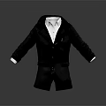 Black Hooded Coat with White Shirt Buttoned Front Pockets Modern Apparel Design