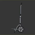Hand Truck With Black Handle Silver Frame Platform And Wheels 3d model