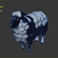 Black and White Plush Sheep Toy with Soft Wool and Decorative Character Design