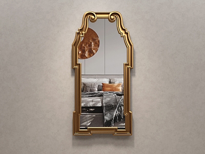 Vintage Decorative Mirror Hanging Mirror Light Luxury Long Mirror Full-length Mirror Fitting Mirror Dressing Mirror Makeup Mirror Bathroom Mirror 3d model