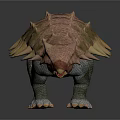 Realistic 3D Ankylosaurus Model With Armored Body Spiked Back and Brown Green Skin