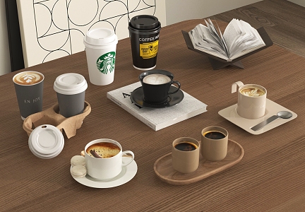 Food and Beverage Coffee Cup Decorations Ornaments Coffee 3d model