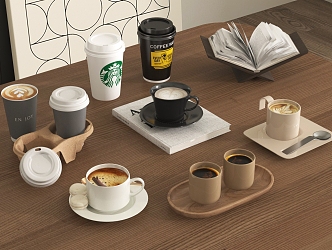 Food and Beverage Coffee Cup Decorations Ornaments Coffee 3d model