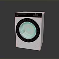 Modern Front Load Washing Machine With White Body And Black Control Panel
