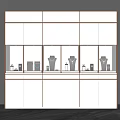 Modern Jewelry Display Shelves With Illuminated Lighting And Gold Frame For Accessories