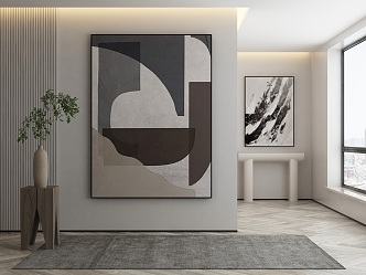 modern abstract painting decorative painting 3d model