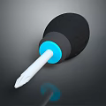 Hardware Tool Screwdriver with Black Handle Blue Accent Ring White Steel Shank Modern Reflective Design