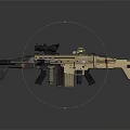 Tactical Tan Assault Rifle With Scope Silencer And Rail System Design 3d model