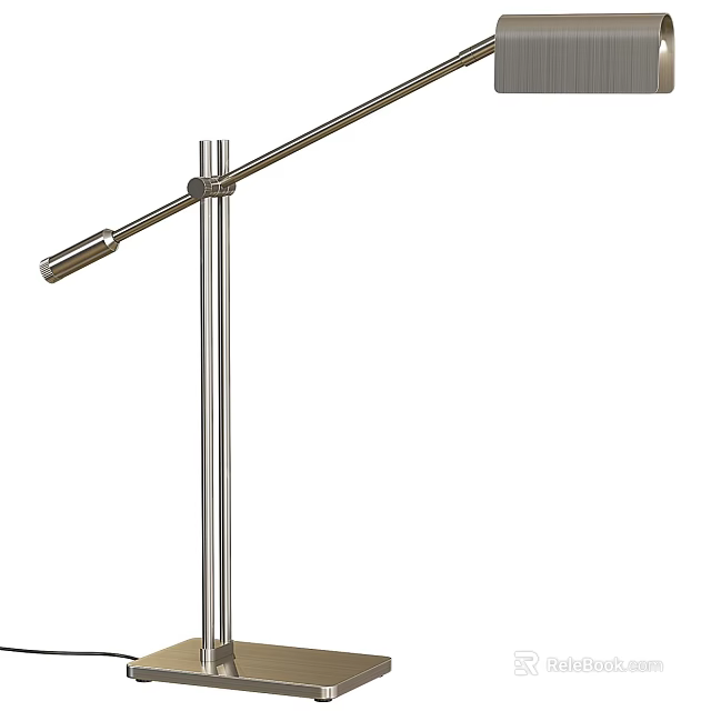 Modern Stainless Steel Chandelier With Vertical Pole And Horizontal Arm Design 3d model 