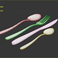 Stainless Steel Cutlery Set Including Spoon Fork Knife And Small Spoon