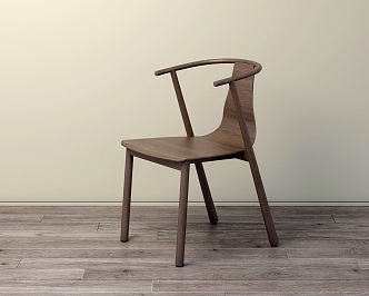 Italian Minimalist Tea Dining Chair 3d model