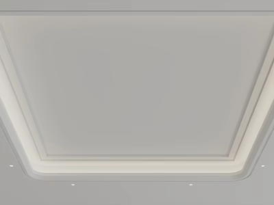 Modern Ceiling Design With Smooth White Surface Decorative Trim And Recessed Lights 3d model
