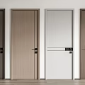 Modern swing door minimalist door combination 3d model