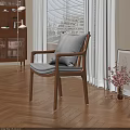 Comfortable Leisure Chair With Wooden Frame Gray Cushion In Cozy Living Room Interior