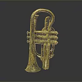 Vintage Brass Musical Horn As Decorative Household Item For Home