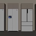 Various Modern Refrigerators In White And Gray With Multi Door Double Door And Display Screen