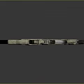 Futuristic Sci Fi Weapon With Metallic Body Green Accents And Detailed Mechanical Structure