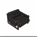 Modern Black Leather Leisure Chair With Wooden Frame And Comfortable Design