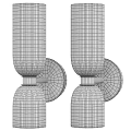 Modern Wall Lamps with Ribbed Transparent Glass Shades and Gold Silver Metal Bases