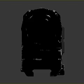 Industrial Black Metal Mechanical Device With Wheeled Base And Front Lens