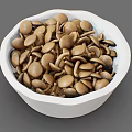 Decorative White Bowl Filled With Brown Seeds Feeding Wild Birds