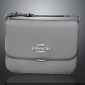 Coach White Leather Handbag With Adjustable Shoulder Strap And Classic Fashion Style