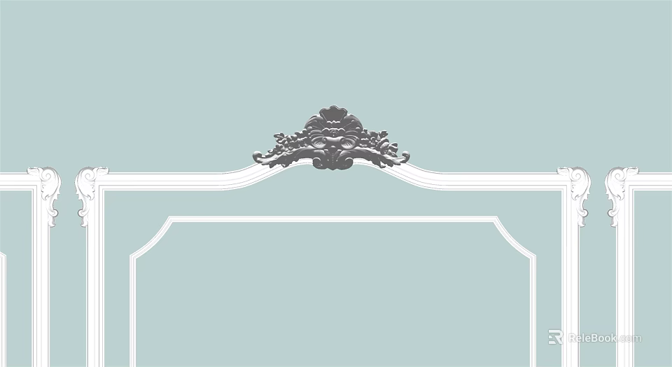 Ornate Plaster Coving Interior Design With Intricate Carvings And Classic Wall Decor 3d model 