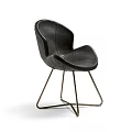 Modern Black Leather Accent Chair With Sleek Design And Metal Legs