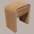Wooden Modern Bedside Table with Sleek Design and Curved Edges