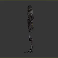 Mechanical Robot Character With Complex Metallic Structure And Articulated Limbs Industrial Sci Fi Design
