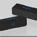 Black Bluetooth Speakers With Modern Design Control Buttons And Brand Logo For Audio