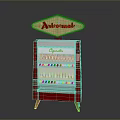 Vintage Red Automat Vending Machine With Cigarettes Display And Classic Sign