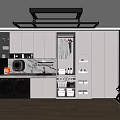 Home Balcony Modern Laundry Area With Washing Machine Dryer Storage Cabinets Hanging Space And Sink