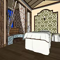 Elegant SPA Sauna Interior With Massage Bed Decorative Wall And Wooden Tiles