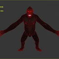 Realistic Gorilla 3D Model Render With Muscular Build Open Arms Standing Pose 3d model