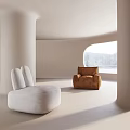 Modern single sofa 3d model