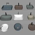 wash basin wash basin counter basin under counter basin faucet wash basin 3d model