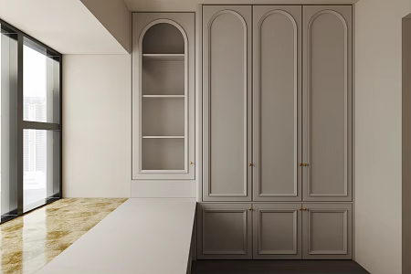 Modern light tatami wardrobe 3d model