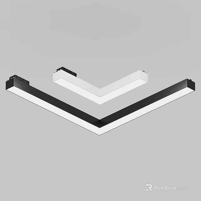 Modern Geometric LED Ceiling Light Black And White Frame With Sleek Linear Design 3d model