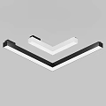 Modern Geometric LED Ceiling Light Black And White Frame With Sleek Linear Design 3d model