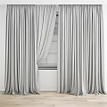 Modern Light Gray Curtains With White Sheer Panels And Floor Length Design