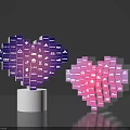 Colorful Heart Shaped Pixel Art Photo Spot With Icons And White Base