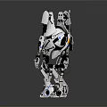 Futuristic White Humanoid Robot With Mechanical Arms Legs And Blue Circular Eye