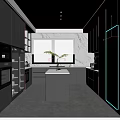 Modern Open Kitchen Interior Design With Island Counter Cabinets And Appliances
